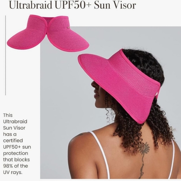 NWT San Diego Hat Co x Anthro Roll- Up Visor Fuchsia Pink - Picture 1 of 11